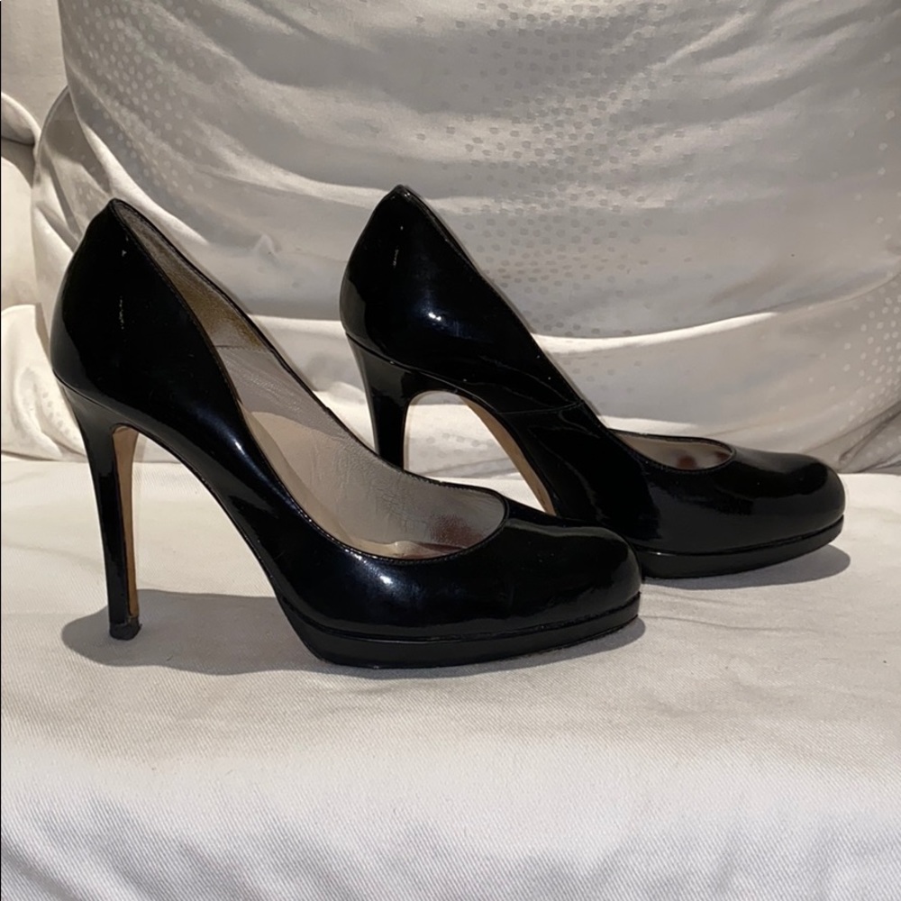 L.K. Bennett Sledge Pumps Black Patent Leather 37